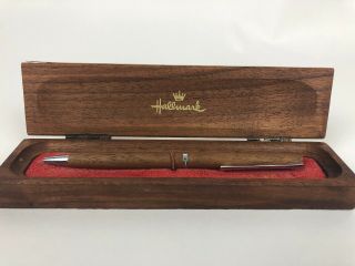Vtg Hallmark Wooden Pen With Case (598)