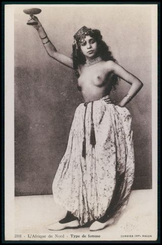 North Africa Arab Nude Ethnic Risque Woman C1910 - 1920s Postcard Gg11