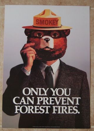 Vintage Smokey Bear Poster Only You Can Prevent Rorest Fires.  18.  5x13 "