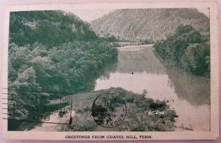 Greetings From Chapel Hill Marshall County Tennessee 1941 Tinted Litho Postcard