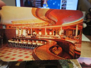 Vintage Old Postcard Wyoming Jackson Hole Silver Dollar Bar Wort Hotel Lounge