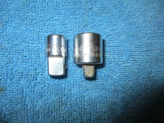 2 Vintage Craftsman Step Adapters V 1/4 To 3/8 And V 3/8 To 1/4 Usa Made