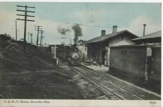 Railroad.  Roseville,  Ohio 1910.  Cleveland & Mahoning Valley Station,  Depot