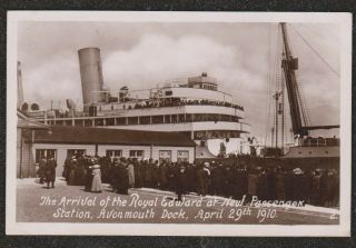 1910 Bristol Avonmouth Royal Edward At Passenger Station Real Photo Postcard