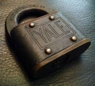 Vintage Yale & Towne Padlock Brass Steel Old Antique Lock No Key Made In Usa