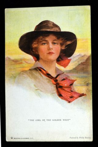 Philip Boileau Postcard " The Girl Of The Golden West " Ladies Antique