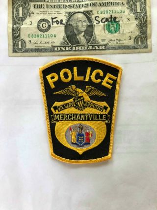 Rare Merchantville Jersey Police Patch Un - Sewn In Great Shape