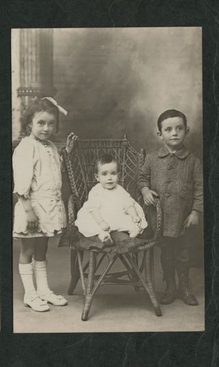 S941) Real Photo Pc From 1917 Children By L Brown Thelma Studio Horsham Victoria