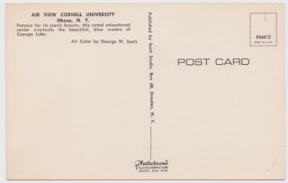 Vintage Postcard - Air View Cornell University,  Ithaca,  York 2
