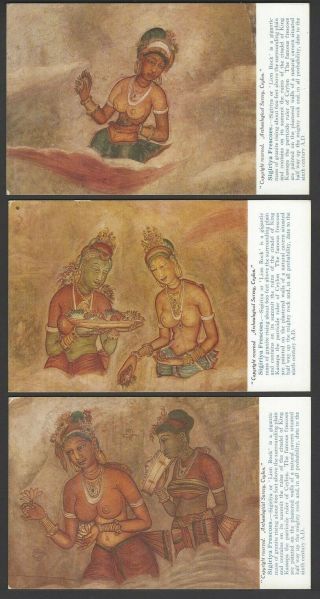 Ceylon Frescoes Vintage Colour Postcards (6)