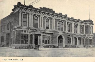 City Hall,  Gary,  Indiana Antique Postcard (t1590)