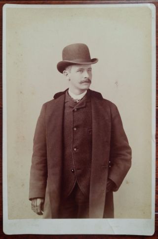 Vintage Cabinet Portrait Photo Dapper Gentleman With Derby Man In Hat Sarony Ny