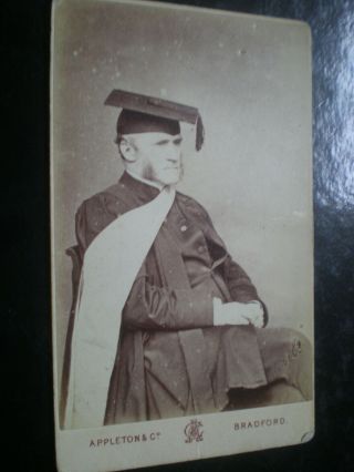 Cdv Old Photograph Academic Teacher By Appleton At Bradford 1880s