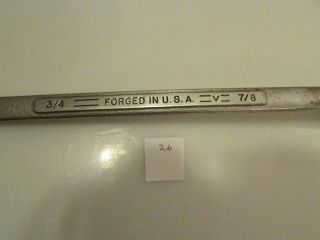 Vintage CRAFTSMAN =v= Offset Box End Wrench 3/4 X 7/8” V Series USA Tool 4