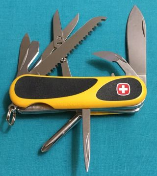 Wenger Delemont Swiss Army Knife - Yellow & Black Evogrip 18 Retired Multi Tool