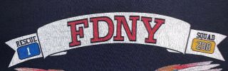 Fdny Nyc Fire Department York City T - Shirt Sz Xl Rescue 1 Squad 288