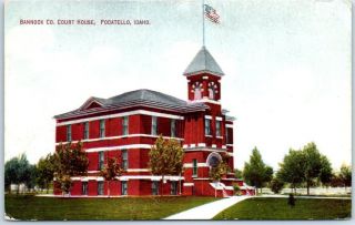 Pocatello,  Idaho Postcard Bannock County Court House Building Gray News Co 1910s