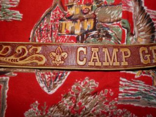 RARE Vtg BSA Boy Scout of American CAMP GERONIMO Belt & Buckle sz 32 5