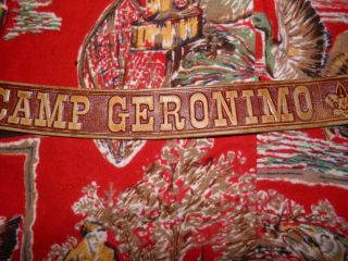 RARE Vtg BSA Boy Scout of American CAMP GERONIMO Belt & Buckle sz 32 6