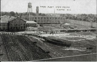 Postcard Waupun Wisconsin/wi Twine Plant State Prisoners At Baseball Field 1907