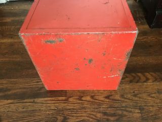 Vintage Metal Tool Chest Steel Storage Box Cube - 12.  5 x 12.  5 x 15 6