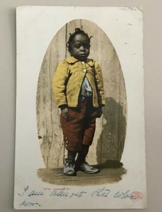 Black Americana Racist Post Card Mammys Pet