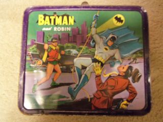 Rare 1966 Batman Lunchbox,  Canadian Version,  Silver Band