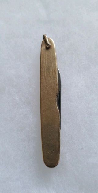 Vintage Antique 14k Over Sterling Silver Folding Pocket Knife 19.  9 Grams