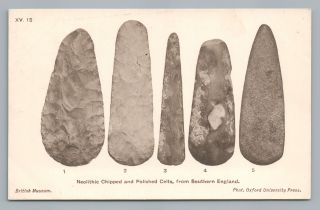 Neolithic Tools “south England” Antique Archaeology—oxford Press—british Museum