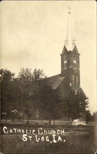 Rppc Catholic Church St.  Joseph Iowa Vintage Photo Postcard