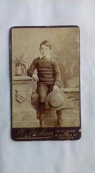 Antique Cabinet Card,  Real Photo,  A Boy,  Child 1880s,  Oxford,  Alfred Street