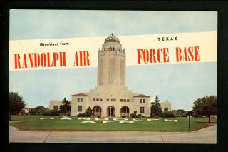 Military Postcard Randolph Air Force Base,  Texas Tx Greetings