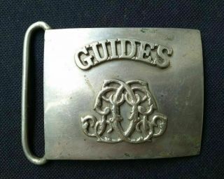 Vintage Uk Pakistan India Scout / Guides Belt Buckle 94.  85 Grams 88.  4 Mm L@@k