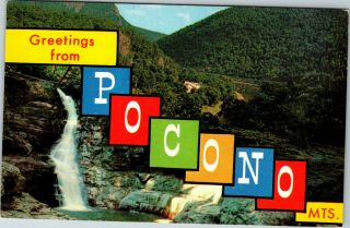 Postcard Pa Pennsylvania Greetings From The Pocono Mountains Vintage A1