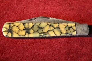 Rare Early Vintage Imperial " Coke Bottle " Knife W/awesome Mosaic Scales