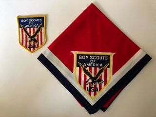 Boy Scouts 1957 World Jamboree Neckerchief & Twill Contingent Patch