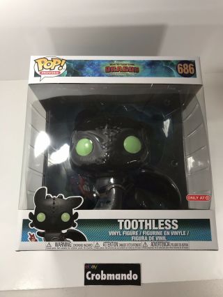 Funko Pop 686 How To Train Your Dragon Toothless 10 Inch Target Exclusive Rare