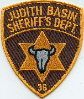 Judith Basin County Montana Mt Sheriff Police Patch