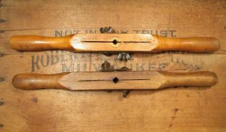 Vtg Peck Stow Wilcox Wood Auger Bit Handles Old Antique Tool