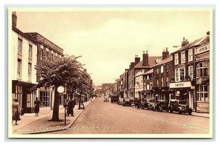 Vintage Postcard High Street Pershore England Uk I10