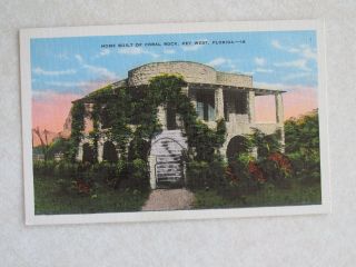 C565 Vintage Postcard Home Built Of Coral Rock Key West Florida Fl