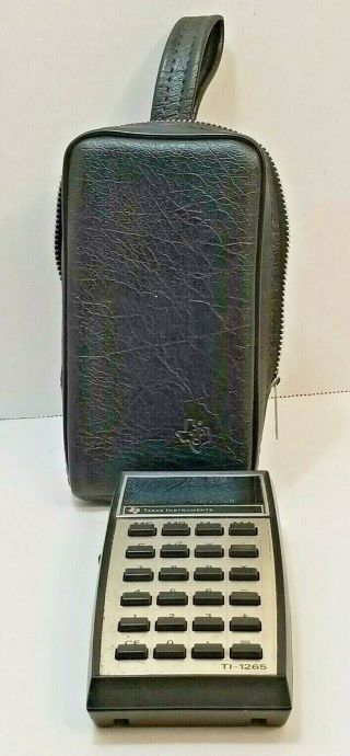 Texas Instrument Ti - 1265 Electronic Calculator With Protective Carrying Case Vtg