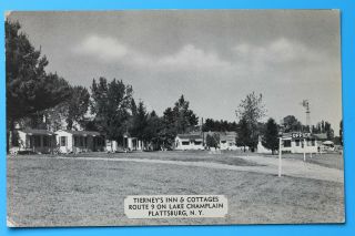 Old Postcard Tierney’s Inn & Cottages,  Route 9,  Lake Champlain,  Plattsburg,  N.  Y.