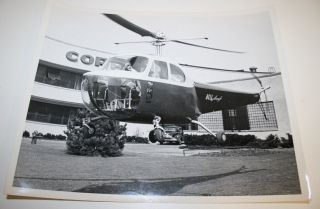 Vintage 1930s 1940s Bell Aircraft Helicopter 10 " X 8 " Black & White Photograph