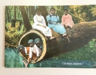 Black Memorbilia Racist Post Card Not Posted A Coon Sextette Final Time
