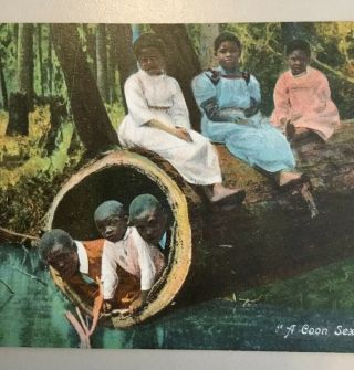 Black Memorbilia Racist Post Card Not Posted A Coon Sextette Final Time 2