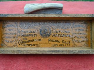 Vintage Carborundum co.  / Sharpening Stone / Niagara Falls Ny.  U.  S.  A.  Oak Box 2