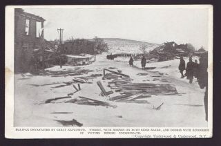 Old Vintage Postcard Of Halifax Nova Scotia Ns Canada Explosion Disaster