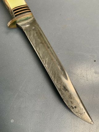 Vintage WESTERN Boulder Co.  USA 248 Knife w/ Leather Sheath estate item as found 5