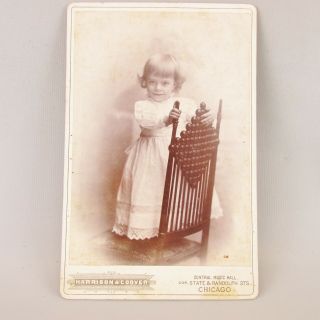 Cabinet Card Photo Photograph Young Toddler Girl Chicago Il Illinois W/ Names